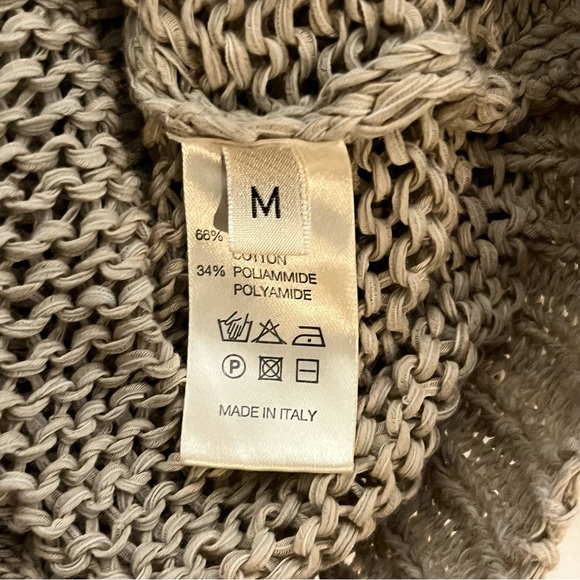 Roberto Collina Oversized Slouchy Dolman Sleeved Open Knit V-Neck Sweater - Picture 8 of 9